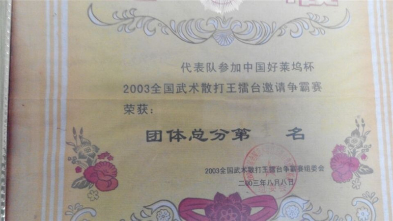 2003全国武术散打王擂台邀请争霸赛
